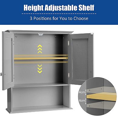 Wall-Mounted Bathroom Storage Cabinet - Grey