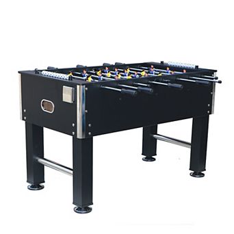 GOMYHOME 48/55 Inch Competition Foosball Table, Game Room Soccer Table w/ Chrome Rods - Black