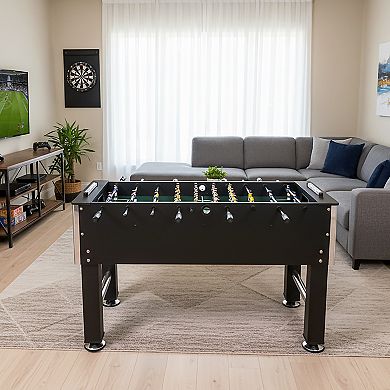 GOMYHOME 48/55 Inch Competition Foosball Table, Game Room Soccer Table w/ Chrome Rods - Black
