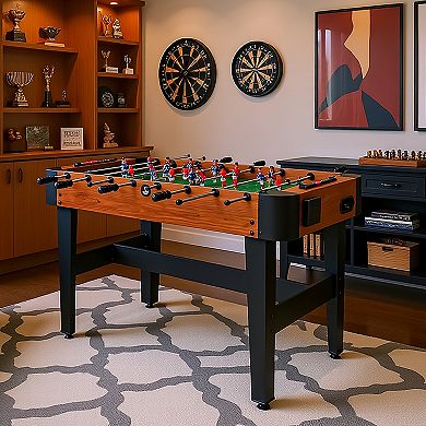 GOMYHOME 48-Inch Foosball Table, Classic Wood Grain Soccer Table for Game Room - Kids & Adults