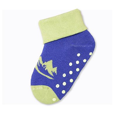 Toddler Combed Cotton Turn cuff Non-Slip 2 Pair Socks
