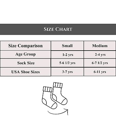 Toddler Combed Cotton Turn cuff Non-Slip 2 Pair Socks