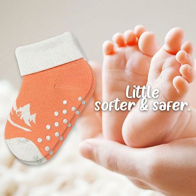 Toddler Combed Cotton Turn cuff Non-Slip 1 Pair Socks