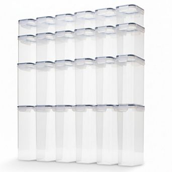 Cheer Collection 24 pc Airtight Food Storage Set with Labels and Pen for Dry and Wet Pantry Goods