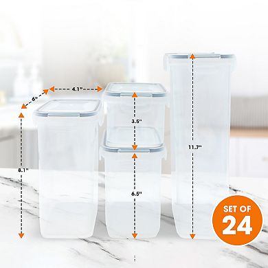 Cheer Collection 24-Piece Airtight Food Storage Set with Labels and Pen for Dry and Wet Pantry Goods
