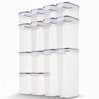Cheer Collection Airtight 14 pc Food Storage Container Set with Labels & Marker