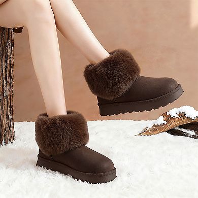 Chic Ankle Boots with Plush Cuff for Cozy Winter Style