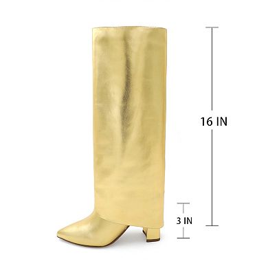 Chic Suede-Style Tall Boots for Women - Block Heel & Pointed Toe