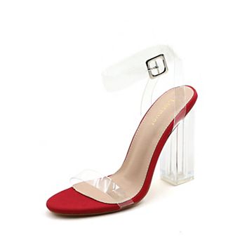 Chic Transparent Strap Block Heel Sandals for Women - Stylish Open Toe Ankle Strap Heels
