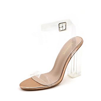Chic Transparent Strap Block Heel Sandals for Women - Stylish Open Toe Ankle Strap Heels