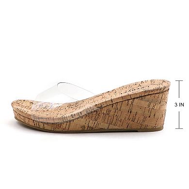 Chic Slip-On Wedge Sandals for Women - Stylish Open Toe Comfort Footwear
