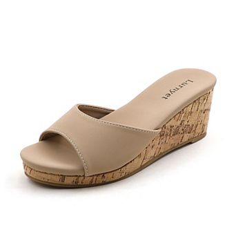 Chic Slip-On Wedge Sandals for Women - Stylish Open Toe Comfort Footwear