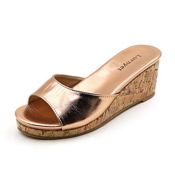 Chic Slip-On Wedge Sandals for Women - Stylish Open Toe Comfort Footwear