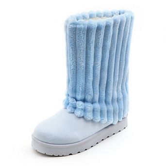 Cozy Plush Ribbed Winter Boots Warm & Stylish Comfort Footwear