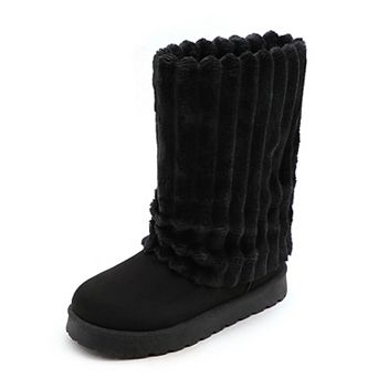 Cozy Plush Ribbed Winter Boots Warm & Stylish Comfort Footwear