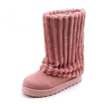 Cozy Plush Ribbed Winter Boots Warm & Stylish Comfort Footwear