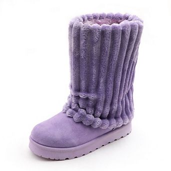 Cozy Plush Ribbed Winter Boots Warm & Stylish Comfort Footwear