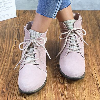 Stylish Women's Lace-Up Ankle Boots - Everyday Comfort & Durable Fashion Footwear