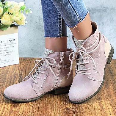 Stylish Women's Lace-Up Ankle Boots - Everyday Comfort & Durable Fashion Footwear