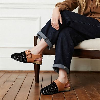 Comfort Perforated Slingback Sandals for Women - Everyday Slip-On Footwear