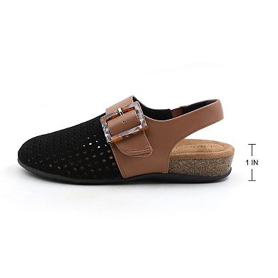 Comfort Perforated Slingback Sandals for Women - Everyday Slip-On Footwear
