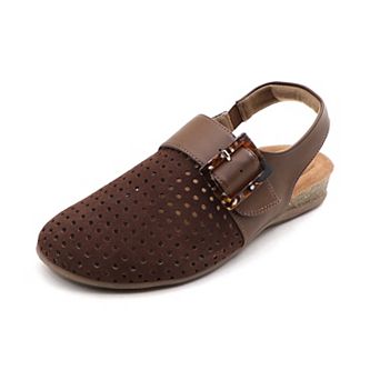 Comfort Perforated Slingback Sandals for Women - Everyday Slip-On Footwear