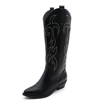 Western Embroidered Tall Boots for Women - Classic Cowboy Style Footwear