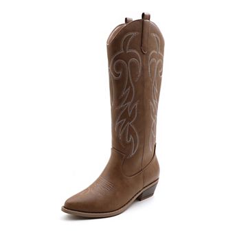 Western Embroidered Tall Boots for Women - Classic Cowboy Style Footwear