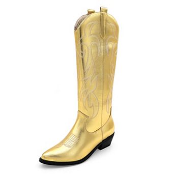 Western Embroidered Tall Boots for Women - Classic Cowboy Style Footwear