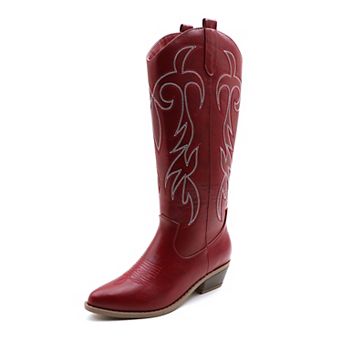 Western Embroidered Tall Boots for Women - Classic Cowboy Style Footwear