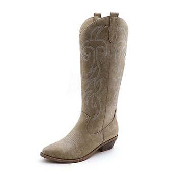 Western Embroidered Tall Boots for Women - Classic Cowboy Style Footwear