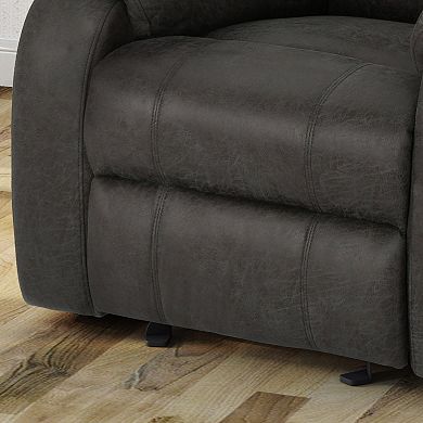 Manual Recliner Chair in Slate Linen Fabric