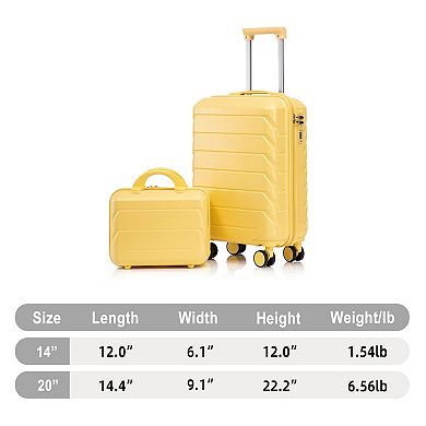 2 pcs ABS Spinner Wheel Luggage with Combination Lock