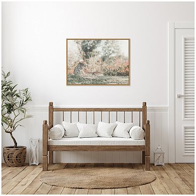 Sylvie Cheetah Glance Framed Canvas by Alicia Abla