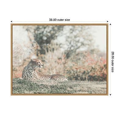 Sylvie Cheetah Glance Framed Canvas by Alicia Abla