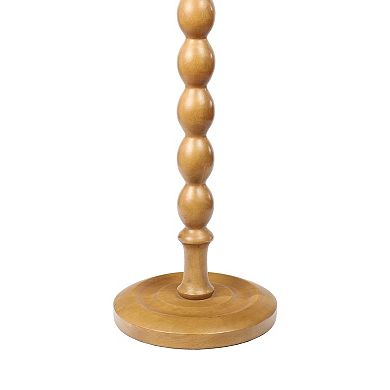 Augustus 24.5" Cottage Classic Spindle Wood Pedestal Round Drink Table and Decorative End Table