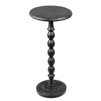 Augustus 24.5" Cottage Classic Spindle Wood Pedestal Round Drink Table and Decorative End Table
