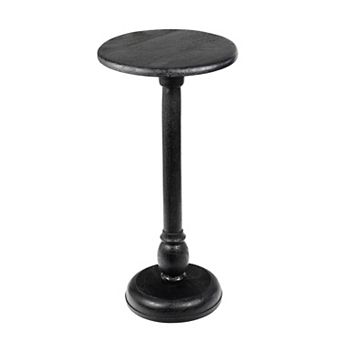 Leopold 24.5" Cottage Designer Mango Wood Pedestal Round Drink Table and Decorative End Table