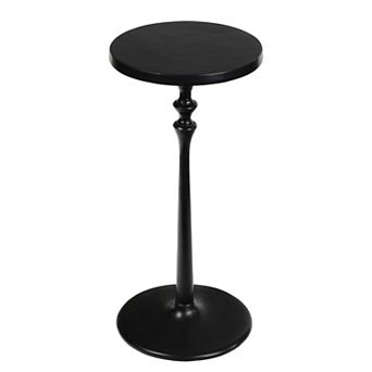 Lulu 19.5" Art Deco Classic Pedestal Round Metal Drink Table and Decorative End Table