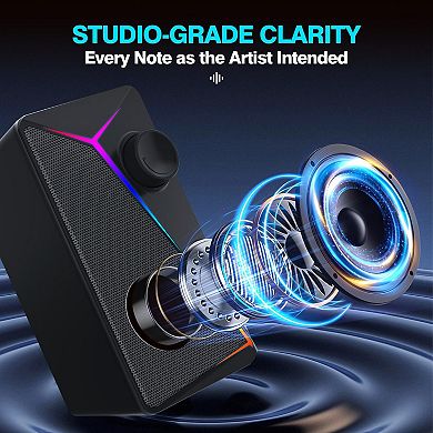 light Computer Speakers Desktop Usb-powered Gaming Laptop Multi Colorful Backlight Modes Stereo