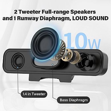 lamp Computer Speakers Desktop Monitor Laptop With Loud Sound Volume Control Easily Clamps
