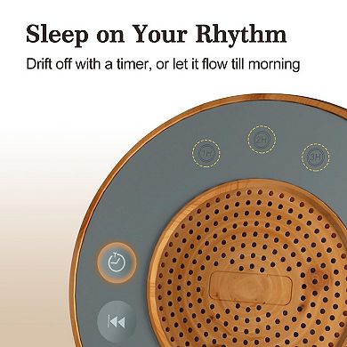 White Noise Machine Sounds Loud Stereo Sound Auto-off Timer Adjustable Volume Sleep Adult -wood