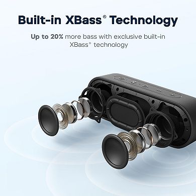 Xsound Portable Wireless Loud Sound Playtime Ipx7 Waterproof Custom Xbass Bt5.3 Pairing Type-c