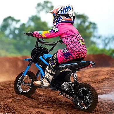 24V 350W Kids Electric Dirt Bike, 3-Speed Motorcycle w/ Suspension, Max Speed 14.29MPH