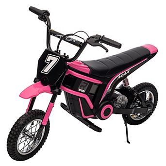 24V 350W Kids Electric Dirt Bike, 3-Speed Motorcycle w/ Suspension, Max Speed 14.29MPH