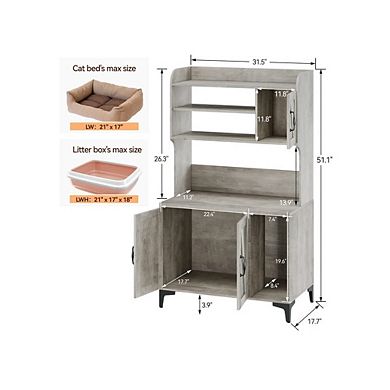 Cat Litter Box Furniture with Storage, Privacy, Easy Access, Versatile Decor, and Simple Assembly