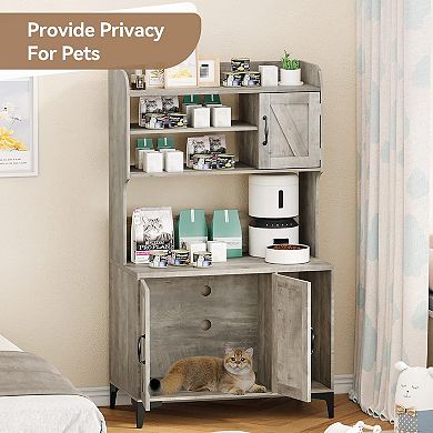 Cat Litter Box Furniture with Storage, Privacy, Easy Access, Versatile Decor, and Simple Assembly