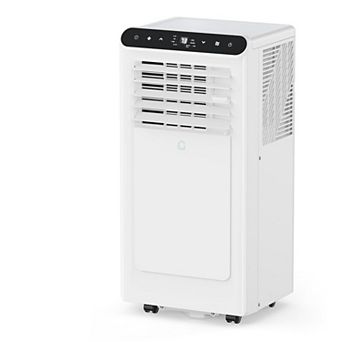 10,000 BTU Portable AC, 3-in-1 Cooling, Dehumidifier & Fan with Remote, 24H Timer, White + Black