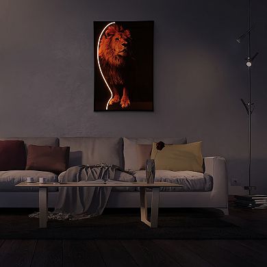 Lion Wall Art With Led Light