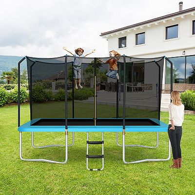 Gymax 8 x 14 FT Rectangular Recreational Trampoline W/ Safety